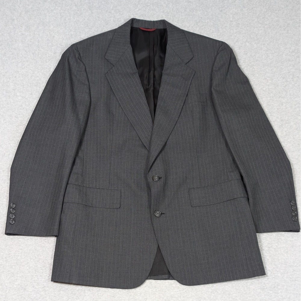 Hart Schaffner & Marx Sport Blazer Jacket Mens 38 S Gray Pinstripe Union Made